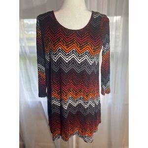 Cupio Size Small Women's Blouse‎ Crew Neck w/ 3/4 Sleeves Multicolor